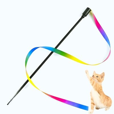 Jouet pour Chat - Canne à Ruban Arc - en - ciel pour Chat - Royaume du chat